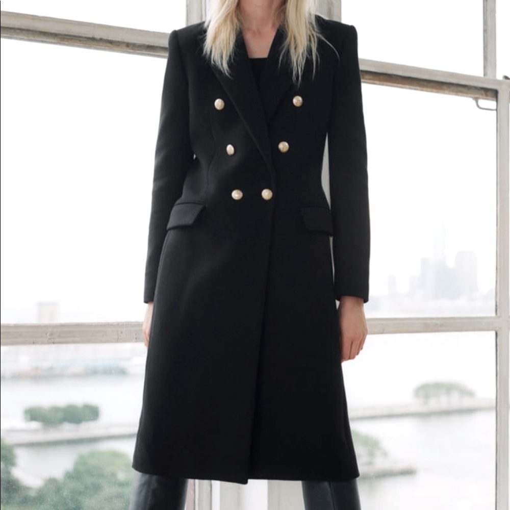 *SOLD* NWT 2021 ZARA Wool Double Breasted Coat